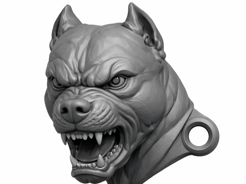 Pitbull figure keychain