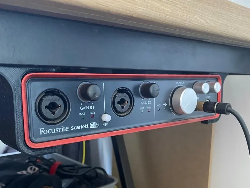 Under-desk mount for Focusrite 6i6