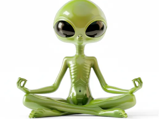 Alienígena Meditando -Estátua Zen Intergaláctica