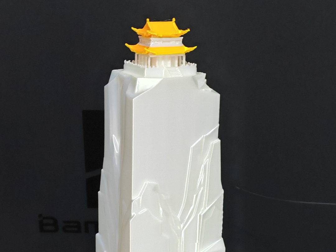 高山寺庙，鱼缸造景摆件，印章外形