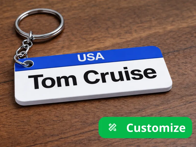 Custom License Plate Style Keychain