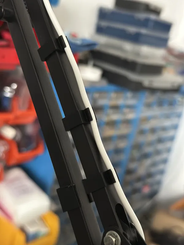 Microphone boom arm wire clips