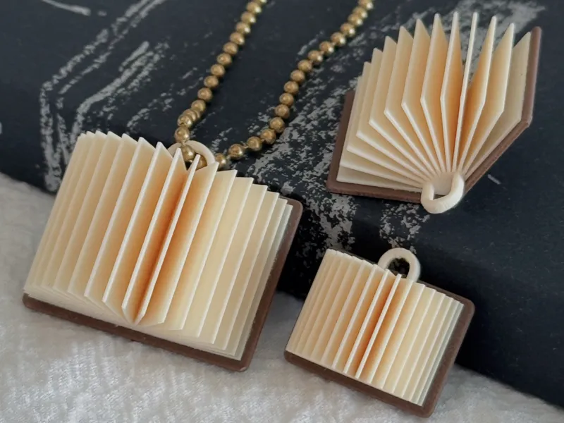 Miniature Open Book – 3D Printable Charm