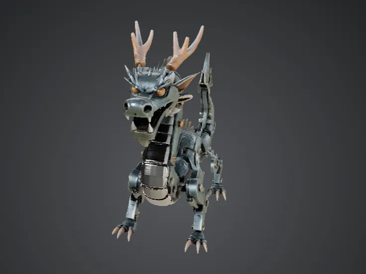 Steampunk Articulated Mechanical Dragon