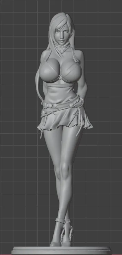 Tifa in a violet satin bra - Free 3D Print Model - MakerWorld