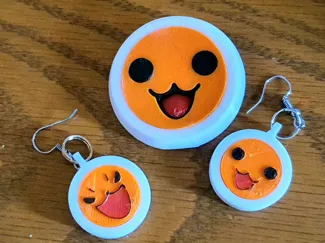 Taiko no Tatsujin Hairclip and Earrings