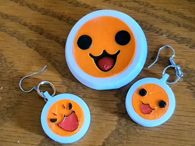 Taiko no Tatsujin Hairclip and Earrings
