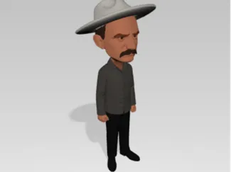 Trauriger Mann mit Cowboyhut