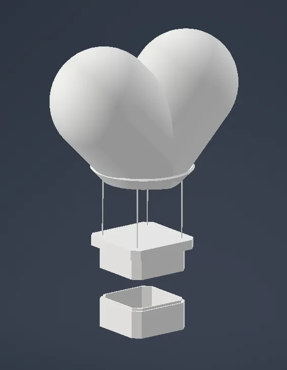 Valentine's love gift jewerly box-hot air balloon - Free 3D Print Model ...