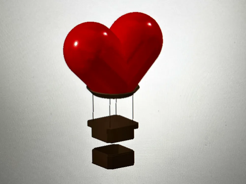 Valentine's love gift jewerly box-hot air balloon - Free 3D Print Model ...