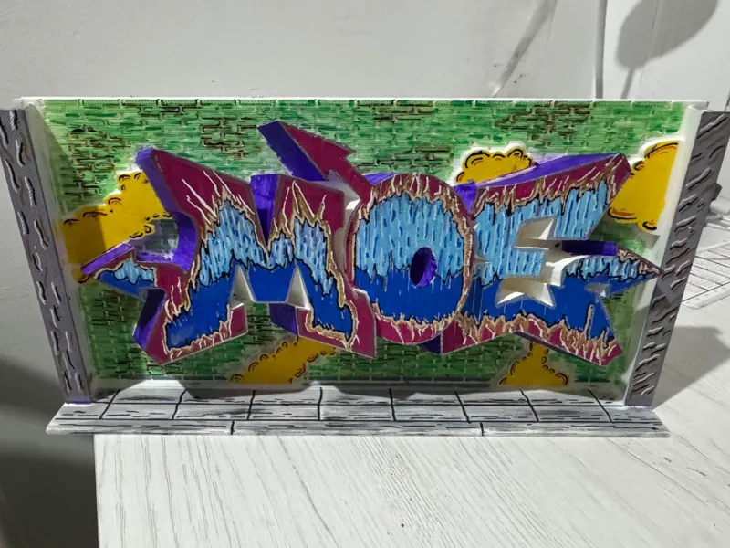 Urban Street Diorama graffiti pared nubes