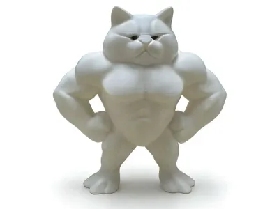 Muscle cat figurine