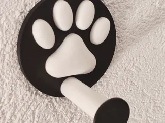Multipart Paw Wall Hook - Leash & Harness Holder