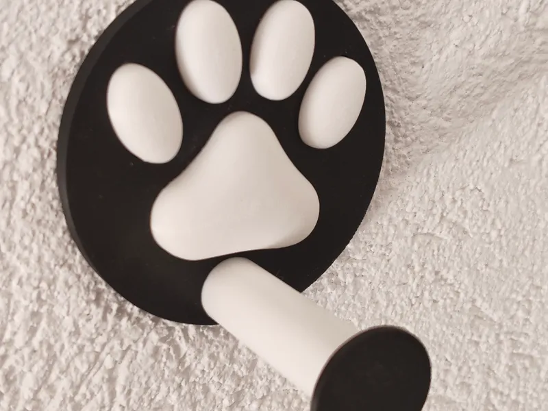 Multipart Paw Wall Hook - Leash & Harness Holder