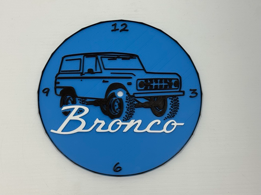 Classic Ford Bronco Clock 3D Print