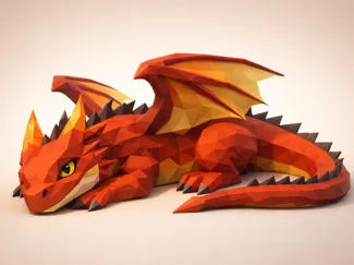 low poly 3d dragon