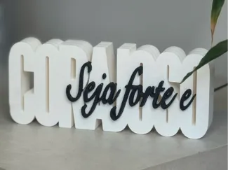 Placa Biblica - Seja Forte e Corajoso