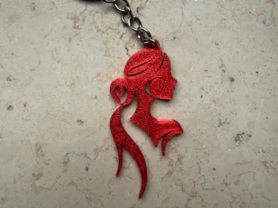 Stylized Woman Keychain