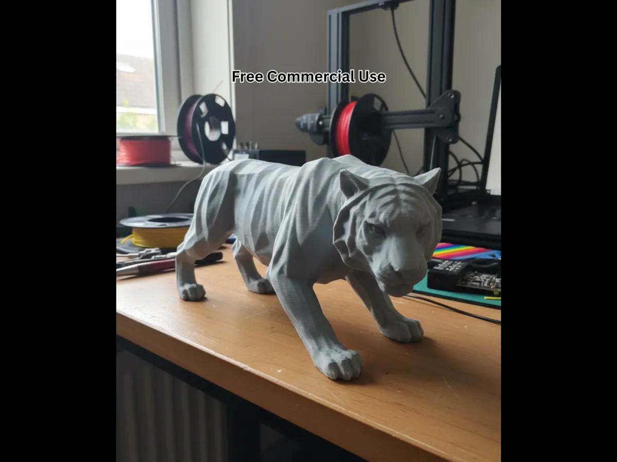 Low Poly Tiger - Free 3D Print Model - MakerWorld