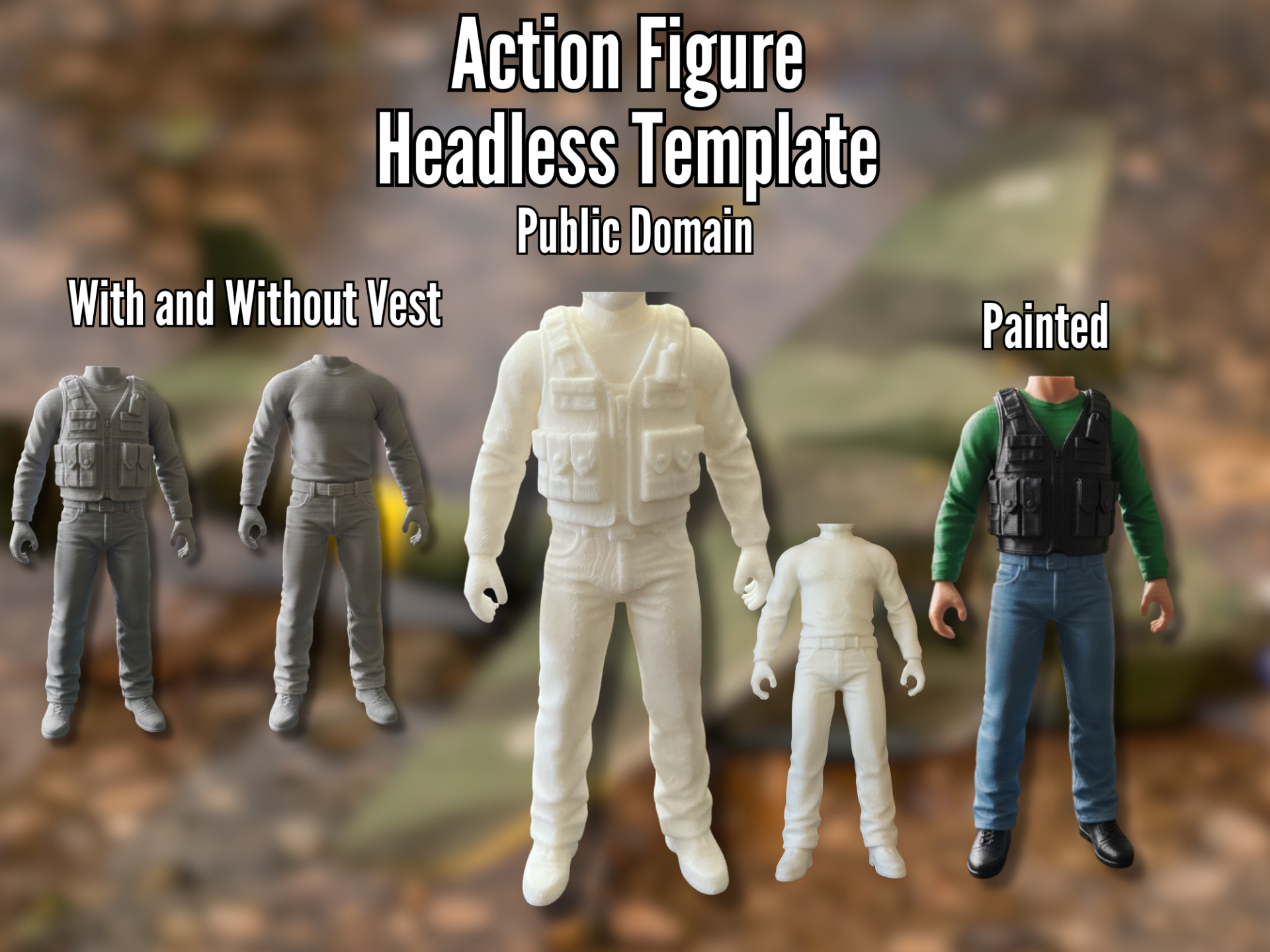 Blank Action Figure Template – Jeans & Vest Body