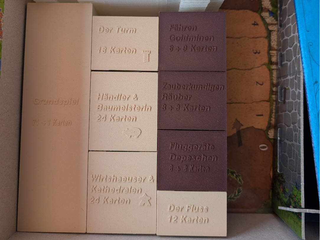 Single-color card boxes for Carcassonne V3.1