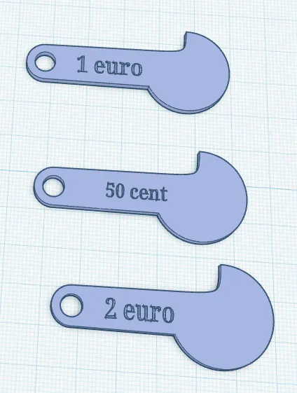 Removable shopping cart coin