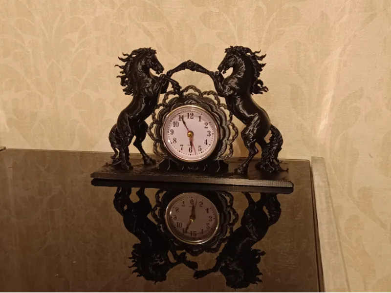 Horses and clock