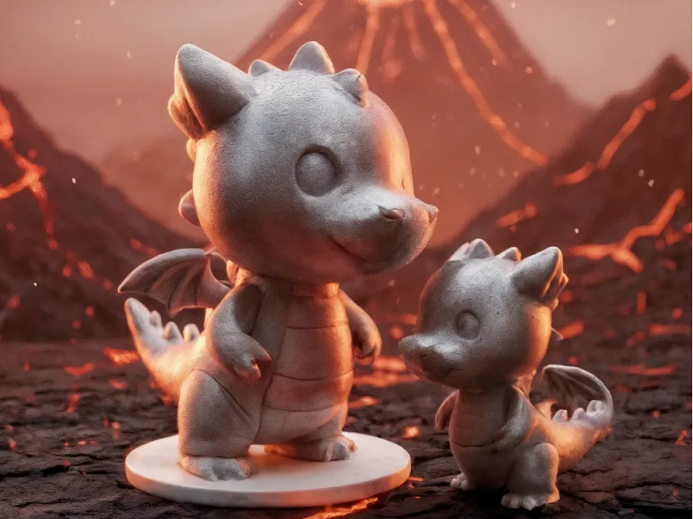 Cute Baby Dragon STL – Chibi Fantasy Figurine - Free 3D Print Model ...