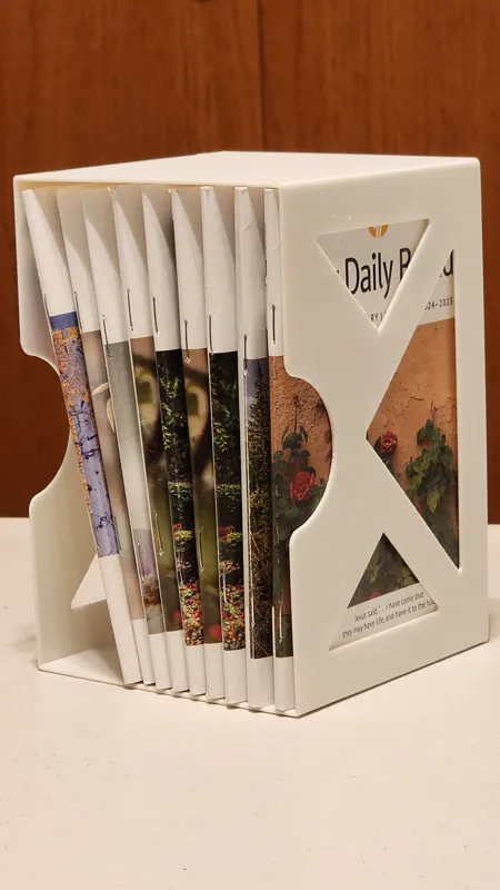 Bookcase for copies of Our Daily Bread