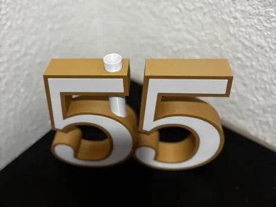 Birthday Gift Number Vase 55 Years