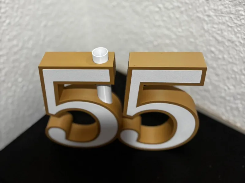 Geburtstagsgeschenk Zahlen Vase 55 Jahre