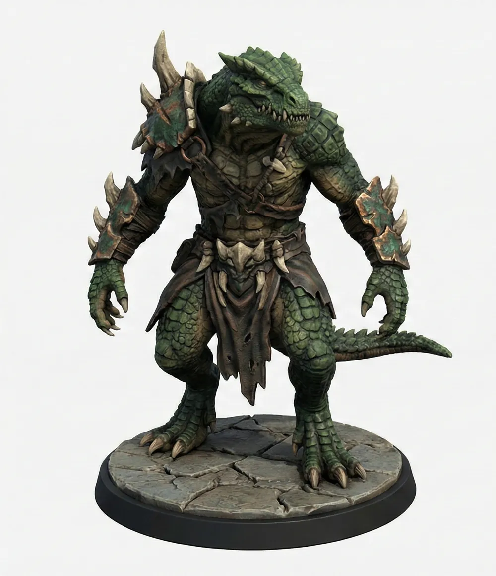 Scalebound Drew Model Scalebound Reaver - Lizardfolk Warrior Barbarian - Free 3D Print Model ...