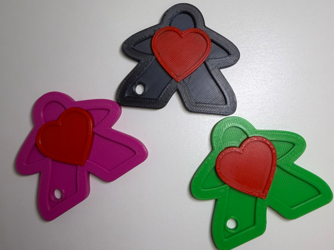 Cute Meeple Keychain  No AMS and AMS 