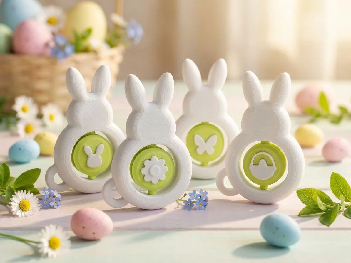 Easter Bunny Fidget Spinner Keychain (4 variants)