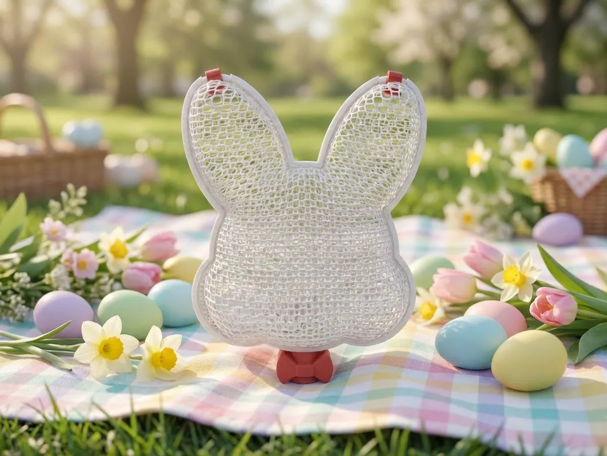 Thermoformed Flexible Easter Bunny with Bowtie