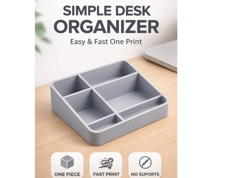 Minimal Desk Organizer – One Piece Storage Tray