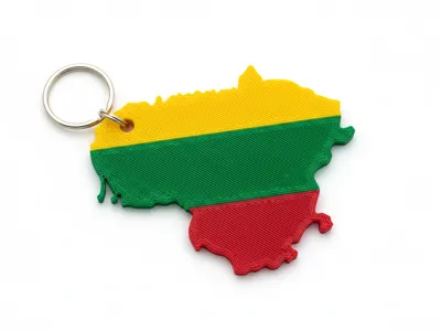 LT Lithuania map keychain
