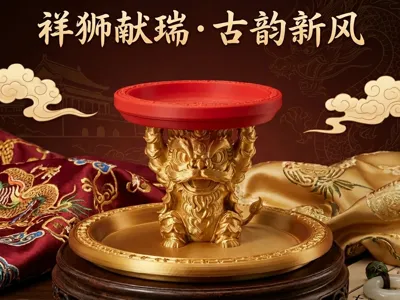 Auspicious Lion Brings Blessings · Ancient Charm, New Style - Chinese Style Auspicious Lion Tray