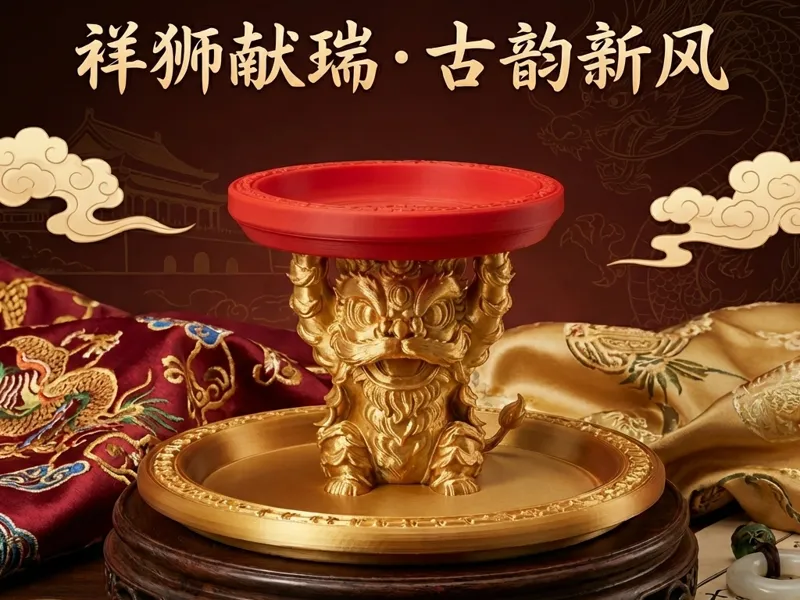 祥狮献瑞 · 古韵新风 - 国风瑞狮托盘
