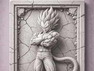 Saiyan Warrior SSJ1 – High Relief Sculpture