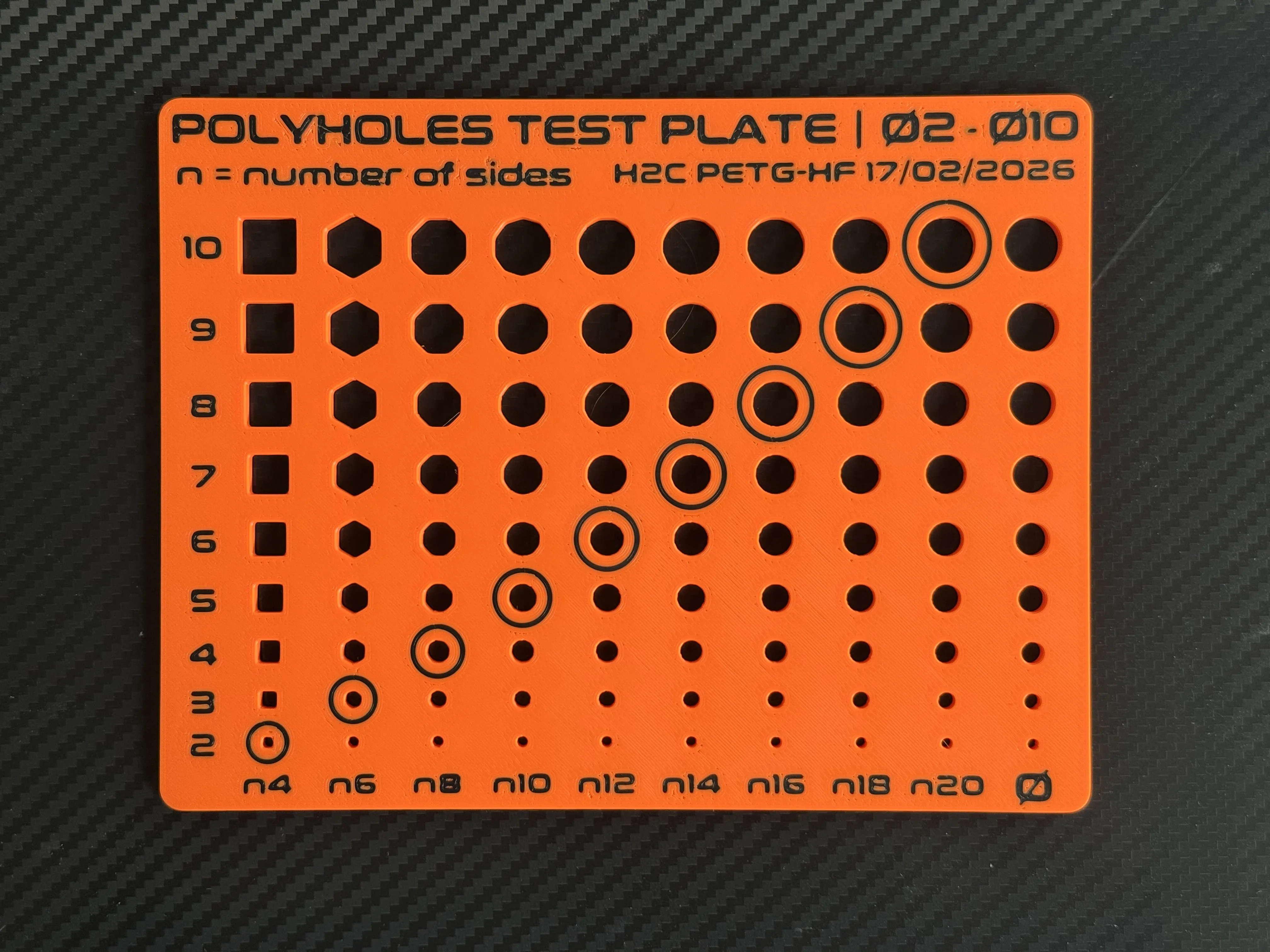 Color Box Polyhole PolyHoles Test Plate (hole calibration gauge) - Free 3D Print Model ...