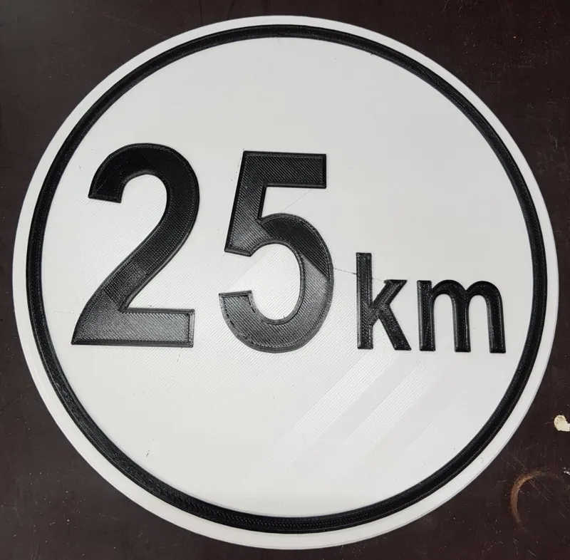25km Schild Traktor
