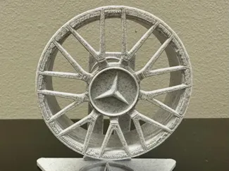 Mercedes AMG spinning rim stand