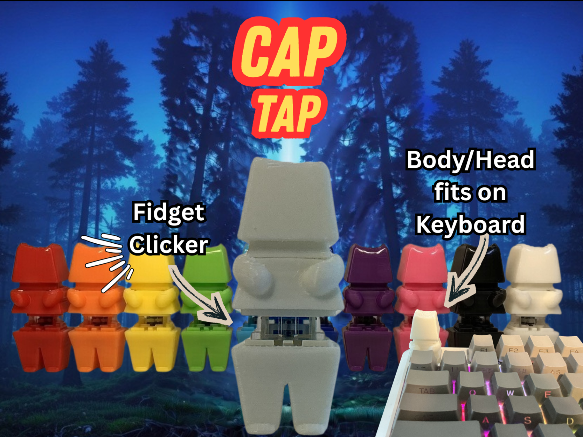 CapTap Keycap Fidget Clicker Figure