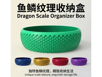 Fish Scale Texture organizer Box / Dragon Scale organizer Box