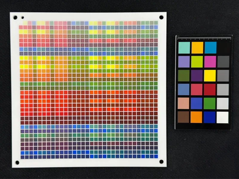 ChromaPrint3D四色校色板 0.08mm层高 1024色叠色打印 RYBW CMYK