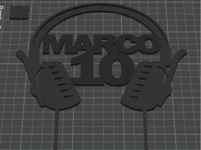 CAKE TOPPER DJ HEADPHONES REPLACEABLE NAME AND NUMBER