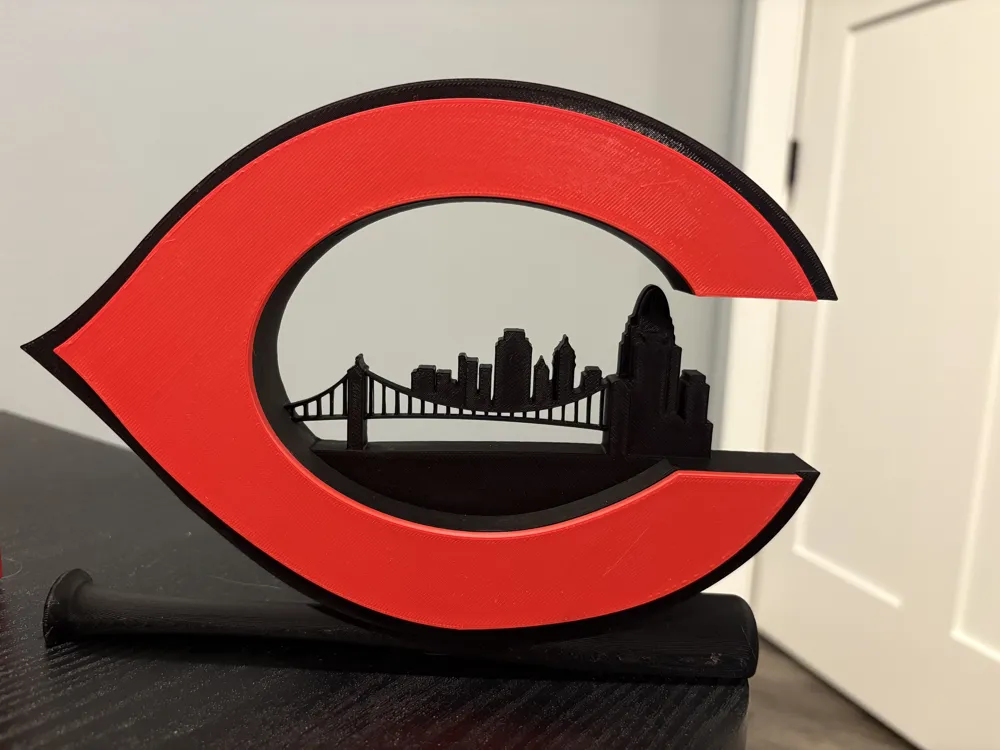 Cincinnati Reds Skyline Logo - Free 3D Print Model - MakerWorld