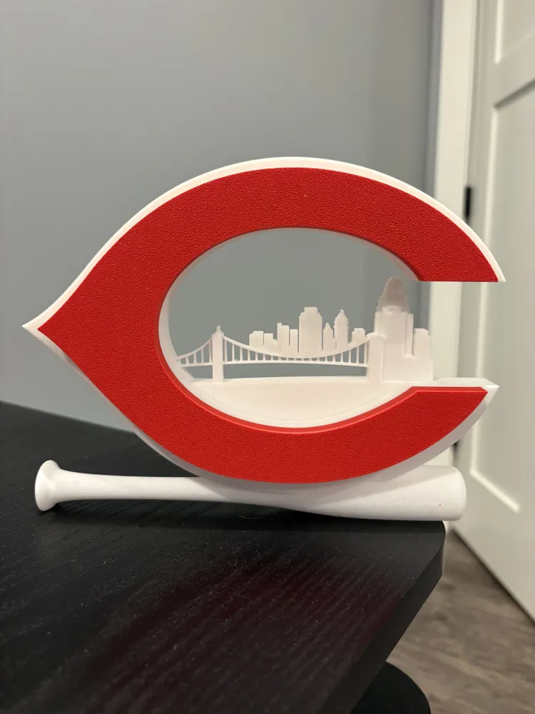 Cincinnati Reds Skyline Logo - Free 3D Print Model - MakerWorld