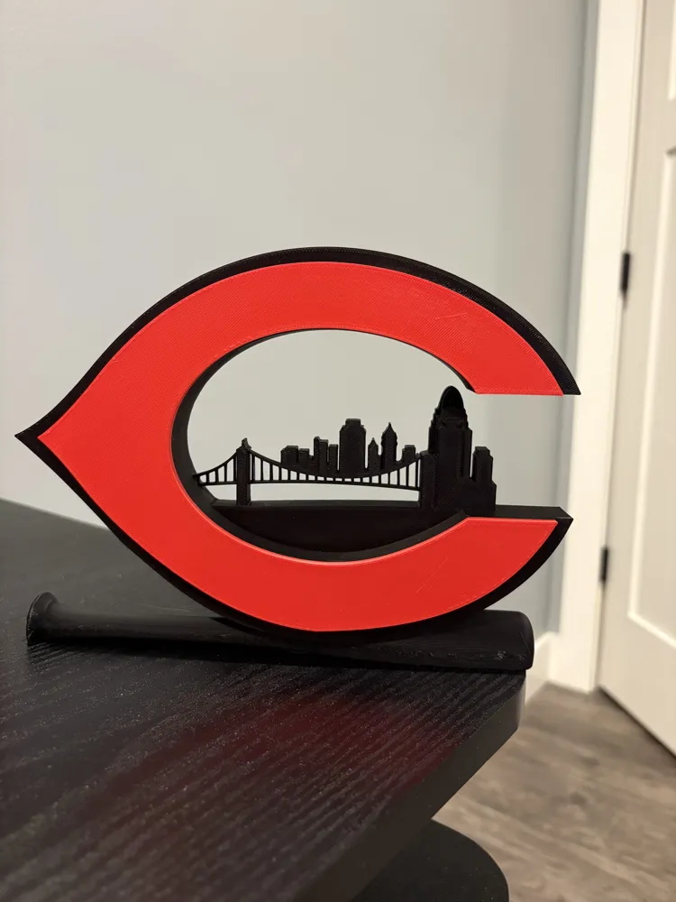 Cincinnati Reds Skyline Logo - Free 3D Print Model - MakerWorld